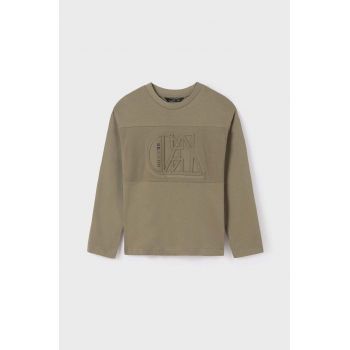 Mayoral longsleeve din bumbac pentru copii culoarea verde, cu imprimeu