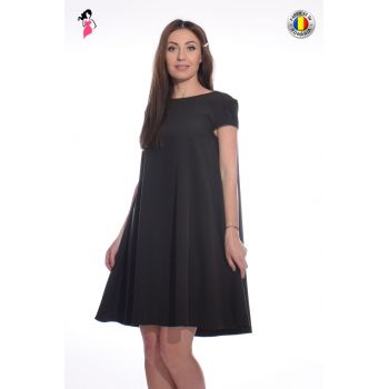 Rochie eleganta neagra cu croi in A