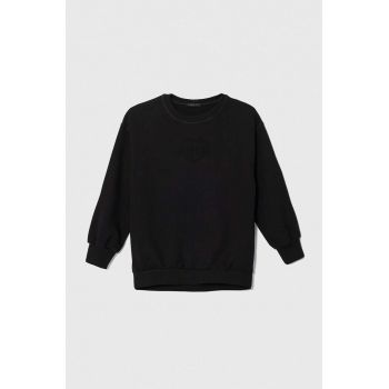Sisley bluza copii culoarea negru, neted de firma originala