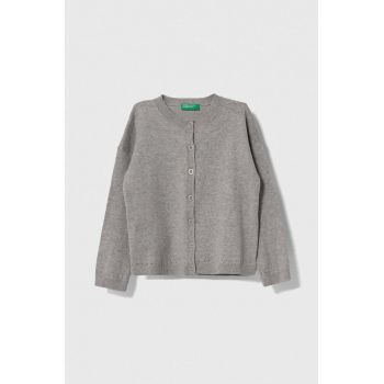 United Colors of Benetton cardigan copii culoarea gri, light de firma original