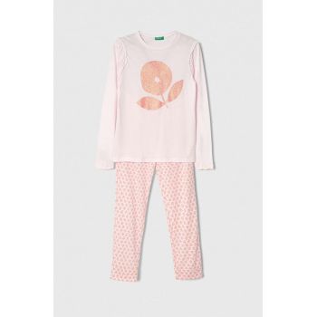 United Colors of Benetton pijama copii culoarea roz, modelator ieftine