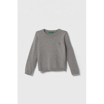 United Colors of Benetton pulover de bumbac pentru copii culoarea gri, light ieftin