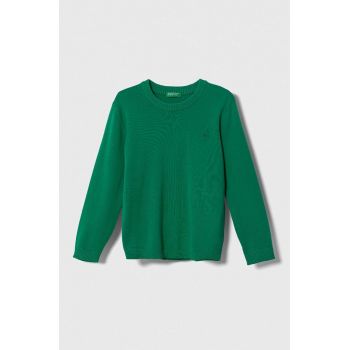 United Colors of Benetton pulover de bumbac pentru copii culoarea verde, light de firma original