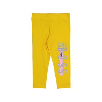 Colanti Galbeni, Girl Boss, 100% Bumbac, Pentru Fete, 6-9 ani