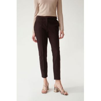 Pantaloni chino crop cu talie medie