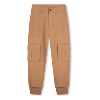 Pantaloni sport cargo cu talie inalta