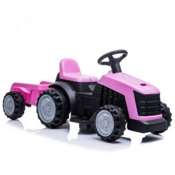 Tractor electric cu remorca pentru copii TR1908T roz