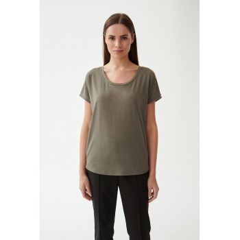 Tricou cu decolteu rotund Davija