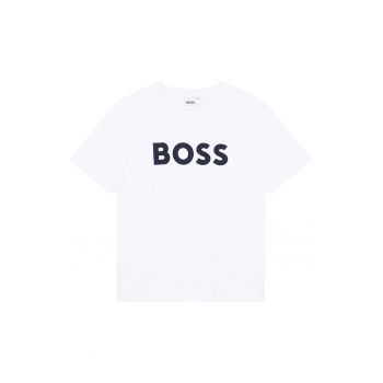 Tricou din bumbac cu imprimeu logo contrastant