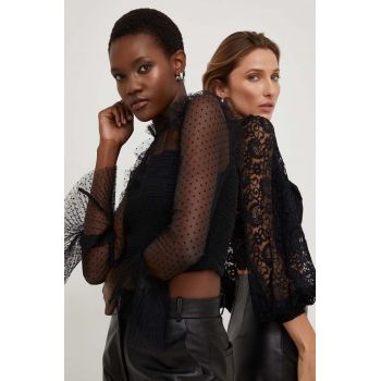 Answear Lab bluza X limited collection NO SHAME femei, culoarea negru, modelator