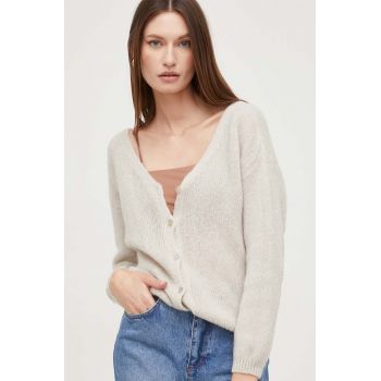 Answear Lab cardigan de lana culoarea bej