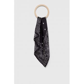 Answear Lab esarfa de matase culoarea negru, modelator