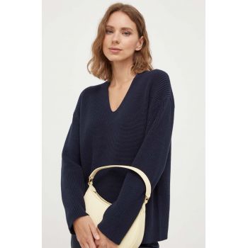 BOSS pulover femei, culoarea albastru marin