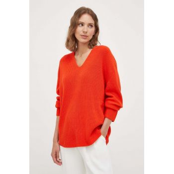 BOSS pulover femei, culoarea portocaliu