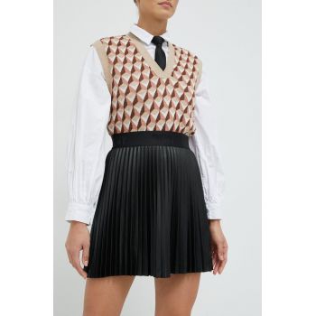 Dkny fusta culoarea negru, mini, evazati