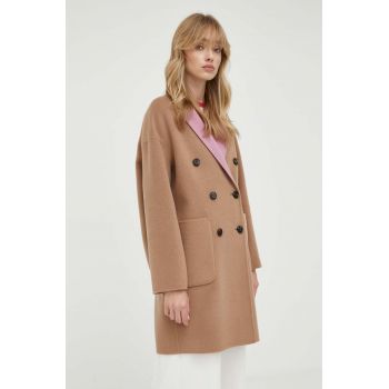 MAX&Co. palton din lână pe două fețe de tranzitie, oversize