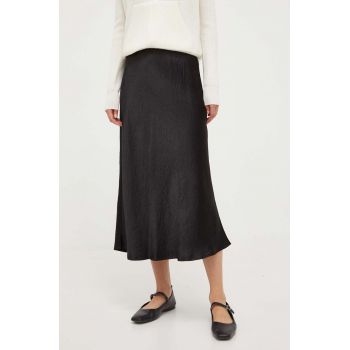 Max Mara Leisure fusta culoarea negru, midi, evazati
