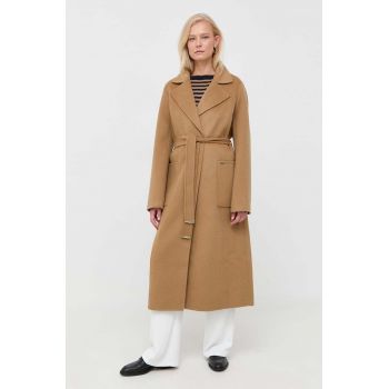 MICHAEL Michael Kors palton de lana culoarea maro, de tranzitie de firma original