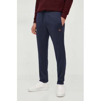 Paul&Shark pantaloni barbati, culoarea albastru marin, neted