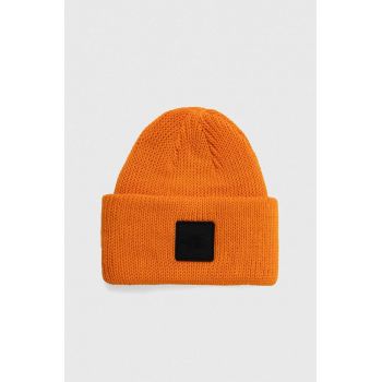 The North Face caciula culoarea portocaliu, din tricot gros