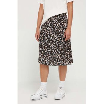 Tommy Jeans fusta culoarea negru, midi, evazati