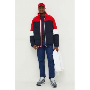 Tommy Jeans geaca barbati, culoarea albastru marin, de iarna, oversize de firma originala