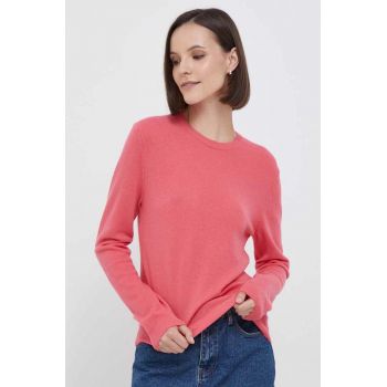 United Colors of Benetton pulover de lana femei, culoarea roz, light