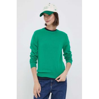 United Colors of Benetton pulover de lana femei, culoarea verde, light