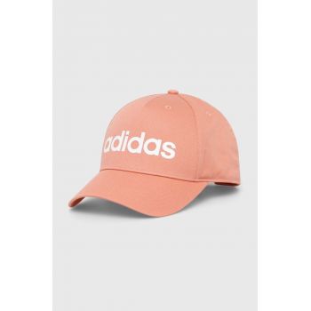 adidas șapcă de baseball din bumbac culoarea portocaliu, cu imprimeu ieftina