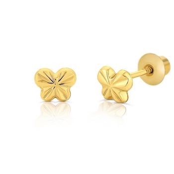 Cercei din aur 14k pentru copii Geometric Butterflies