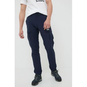 Helly Hansen pantaloni de exterior barbati, culoarea albastru marin de firma originali