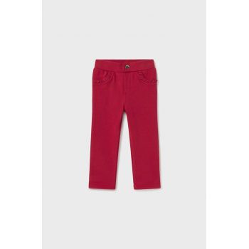 Mayoral pantaloni bebe culoarea rosu, neted de firma originali