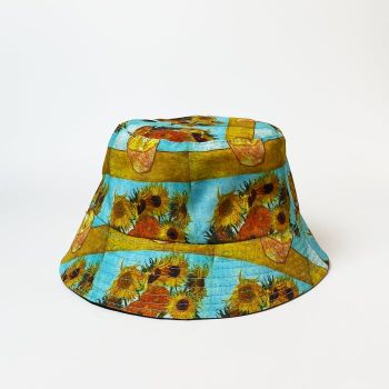 Palarie unisex cu doua fete imprimata cu reproducere dupa    Floarea Soarelui   de Van Gogh