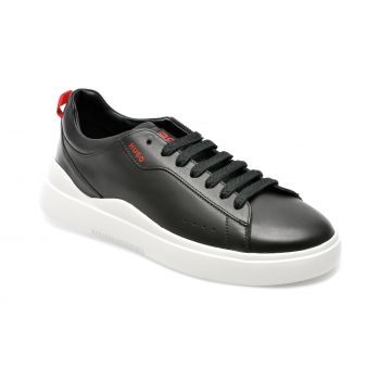 Pantofi HUGO negri, 3161, din piele naturala