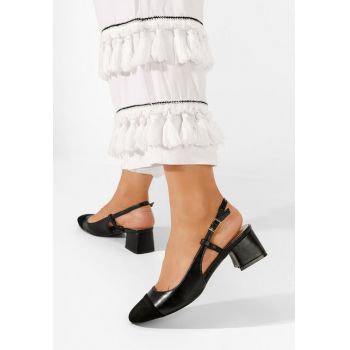 Pantofi slingback Diona negri la reducere