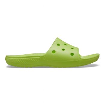 Papuci Kid's Classic Crocs Slide Verde - Limeade ieftini