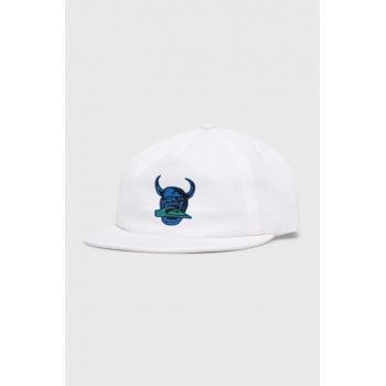 Quiksilver șapcă de baseball din bumbac culoarea alb, cu imprimeu ieftina