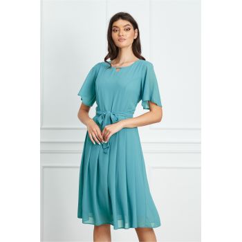 Rochie Ella Collection Beatrice turcoaz la reducere