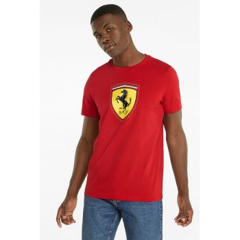 Tricou de bumbac cu imprimeu logo Ferrari Race