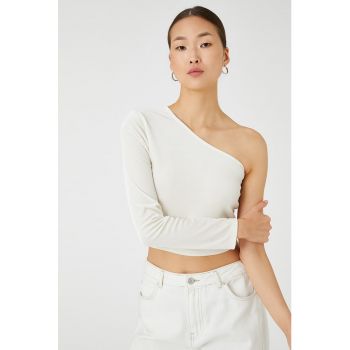 Bluza crop cu decolteu pe un umar