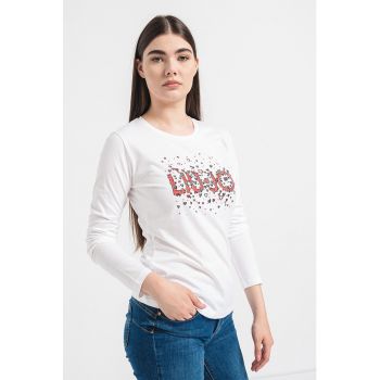 Bluza de bumbac cu imprimeu logo
