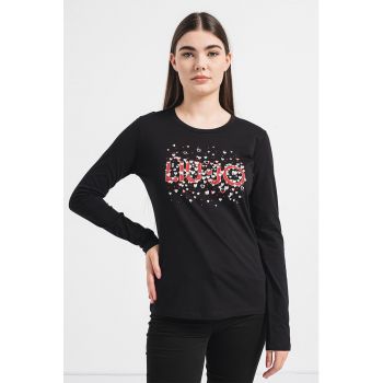 Bluza de bumbac cu imprimeu logo