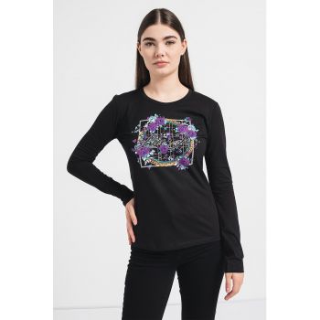 Bluza de bumbac cu imprimeu logo