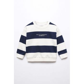 Bluza sport cu maneci cazute si model in dungi