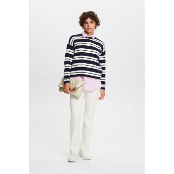 Pulover din tricot fin cu maneci cazute