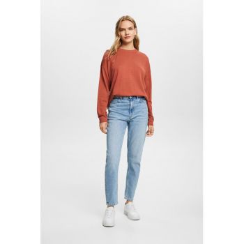 Pulover din tricot fin cu maneci cazute