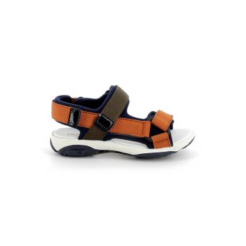 Sandale cu velcro si aspect contrastant