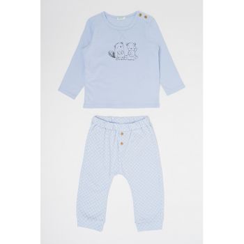 Set de bluza cu imprimeu si pantaloni - 2 piese