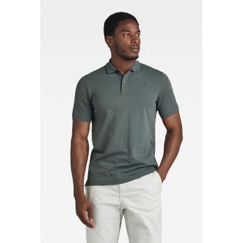 Tricou polo slim fit din material pique Dunda