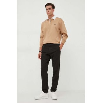 Boss Orange pantaloni BOSS ORANGE barbati, culoarea negru, mulata